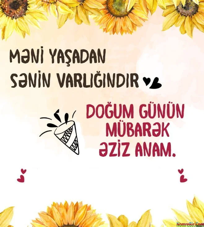 qizindan anaya ad günü tebrikleri